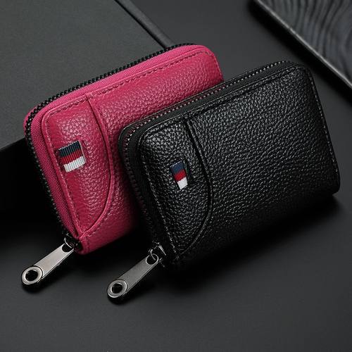 卡包真软皮质感多卡位证件位防消磁大容量银行卡简约小巧女卡套夹