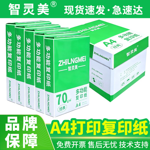 a4打印纸复印纸70G克80g单一包500张木浆一箱5包整箱批发加厚双面办公专用白纸资料文件草稿纸A4纸打印机用纸