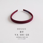 复古红纯色简约发箍高级感头箍韩国缎面丝滑窄发卡细头窟时尚 发饰