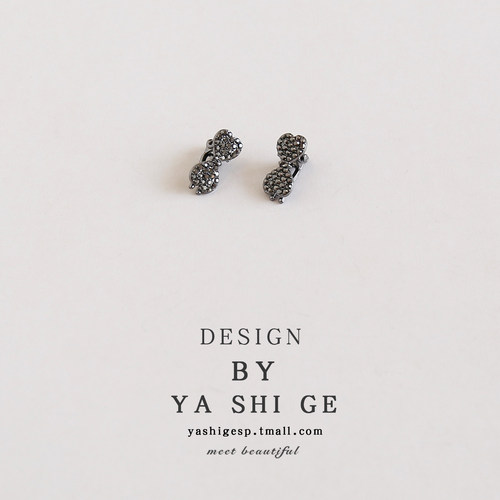 小号水钻蝴蝶结发夹侧边刘海夹迷你前额碎发夹公主头小发卡头饰