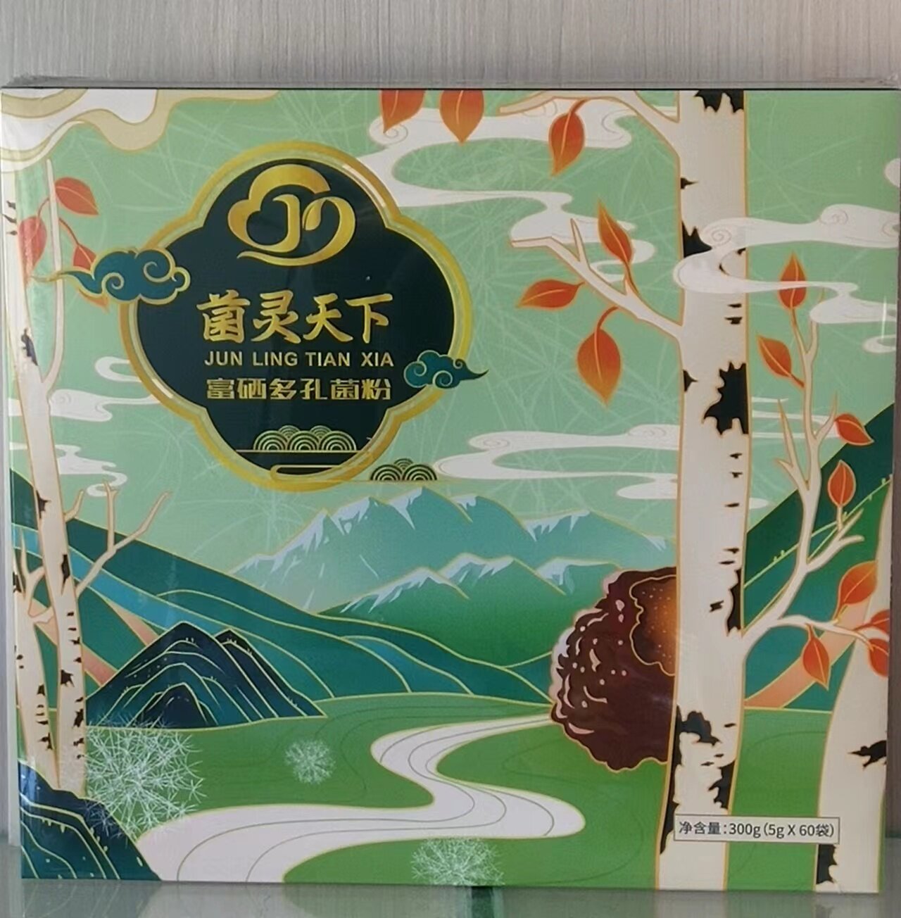 运奕道菌灵天下富硒多孔菌粉60袋一盒胜灵芝菌丝粉