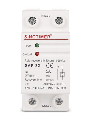 SAP-32 单相自复式智能限电流保护器延时自动复位家用保护器 220V