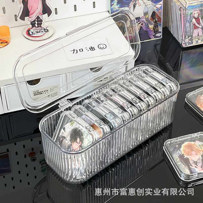 带盖谷子展示架透明亚克力动漫周边徽章整理置物桌面吧唧收纳盒,收纳整理,其他收纳盒,淘宝优惠券,粉丝福利购,淘宝优惠卷
