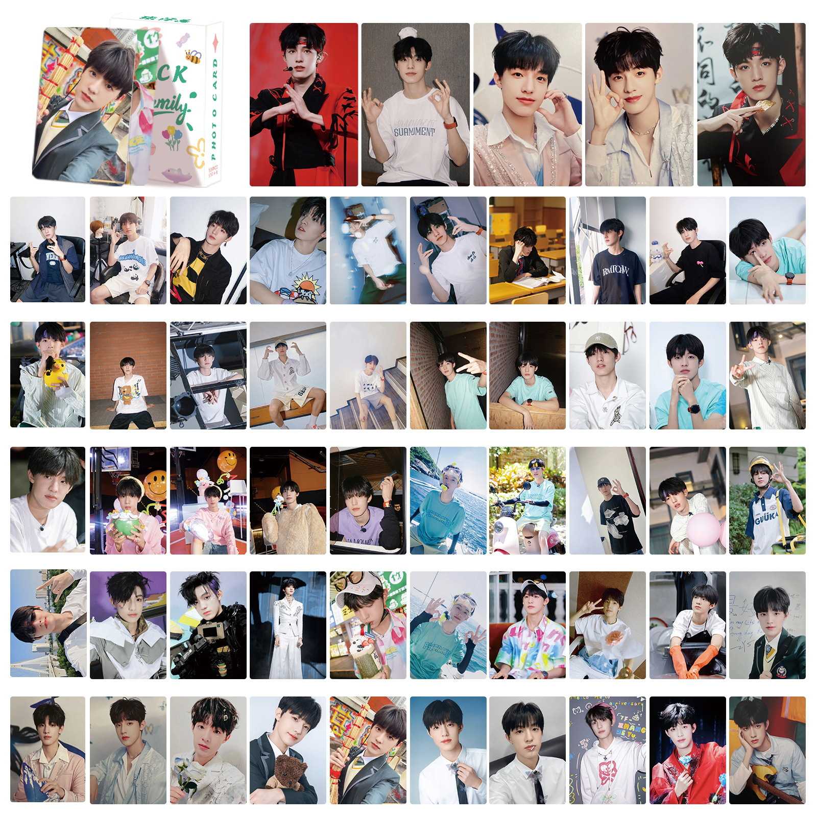 张泽禹卡片55张镭射小卡TF三代明星周边高清铜版纸卡片覆膜小照片