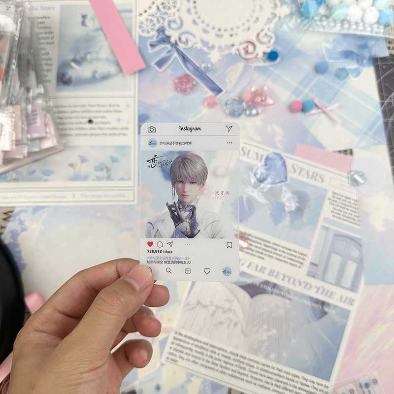 恋与深空透卡秦彻祁煜游戏周边pvc三寸明信片透明卡片拍立得精美