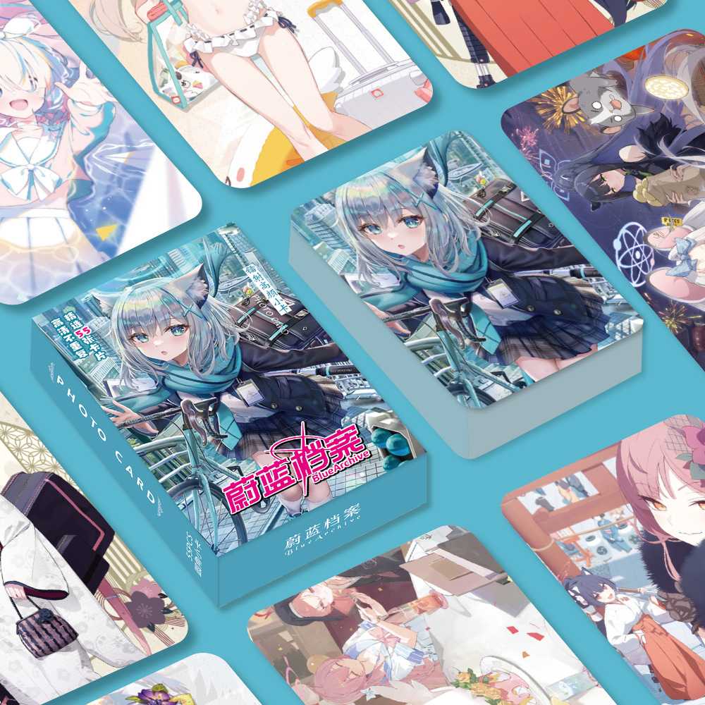 蔚蓝档案小卡55张不重复圆角镭射卡片周边二次元游戏高清生日礼物