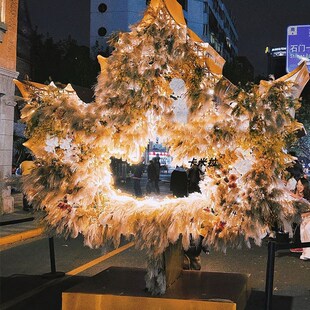 拍区打卡圣诞树日引流摆件枫叶圣诞树F景光圣诞节美陈装饰发照道