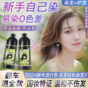 泡泡染发剂不染头皮染发膏植物不伤发免漂自己在家染发乳一件起批