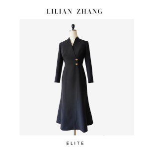E系列-定制 —复古风尚—New Look—鱼尾黑色连衣裙 2401220
