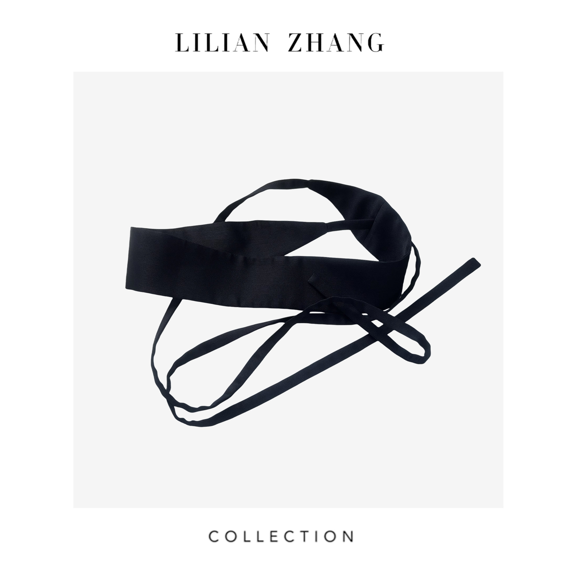 LILIAN ZHANG—经典黑色——日常百搭打结系带腰封腰带 2413001
