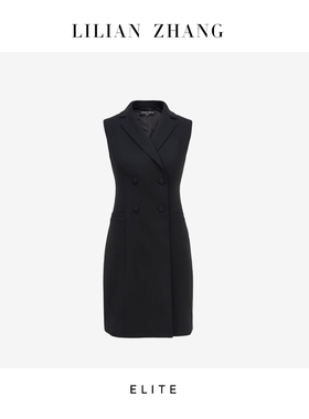 E系列-LILIAN ZHANG 干练飒爽、职场双排扣修身西装马甲 2405030V