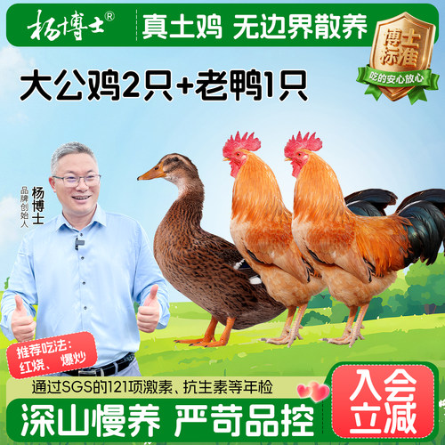 杨博士散养大公鸡跑山土鸡溪水河鸭组合新鲜食材套餐