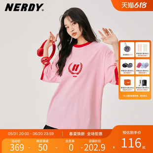 t恤女logo印花时尚 情侣同款 宽松休闲短袖 NERDY2023夏季 上衣潮流