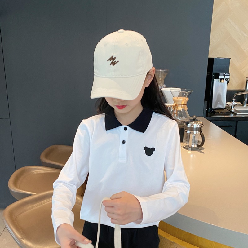 女童长袖polo衫儿童打底t恤透气