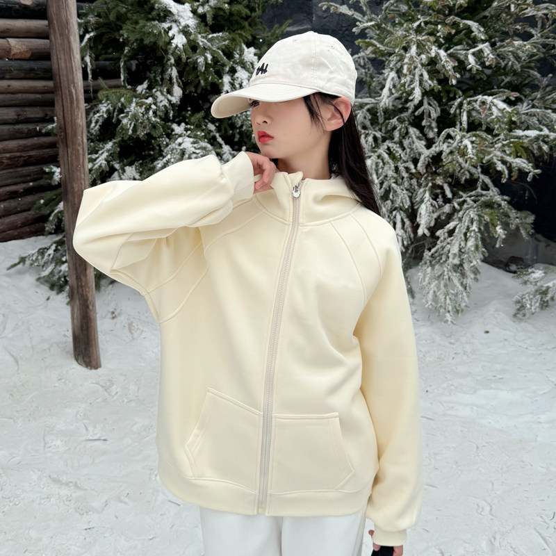 高品质女童加绒外套加厚拉链开衫