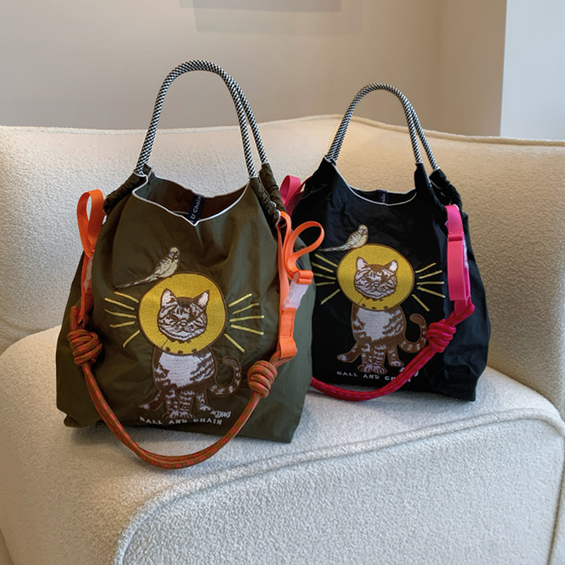 高圆圆同款小众百搭大容量帆布包