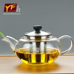雅丰喜凤茶壶耐高温加厚家用玻璃茶壶不锈钢过滤器加热