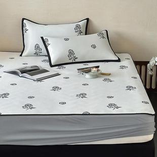 轻奢风可水洗冰丝凉席三件套可折叠凉感床笠款 夏季 吸湿空调席子