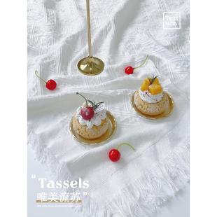 饰甜品台 立体花纹拍照背景布ins网红摆拍道具白色沙发桌布摄影装