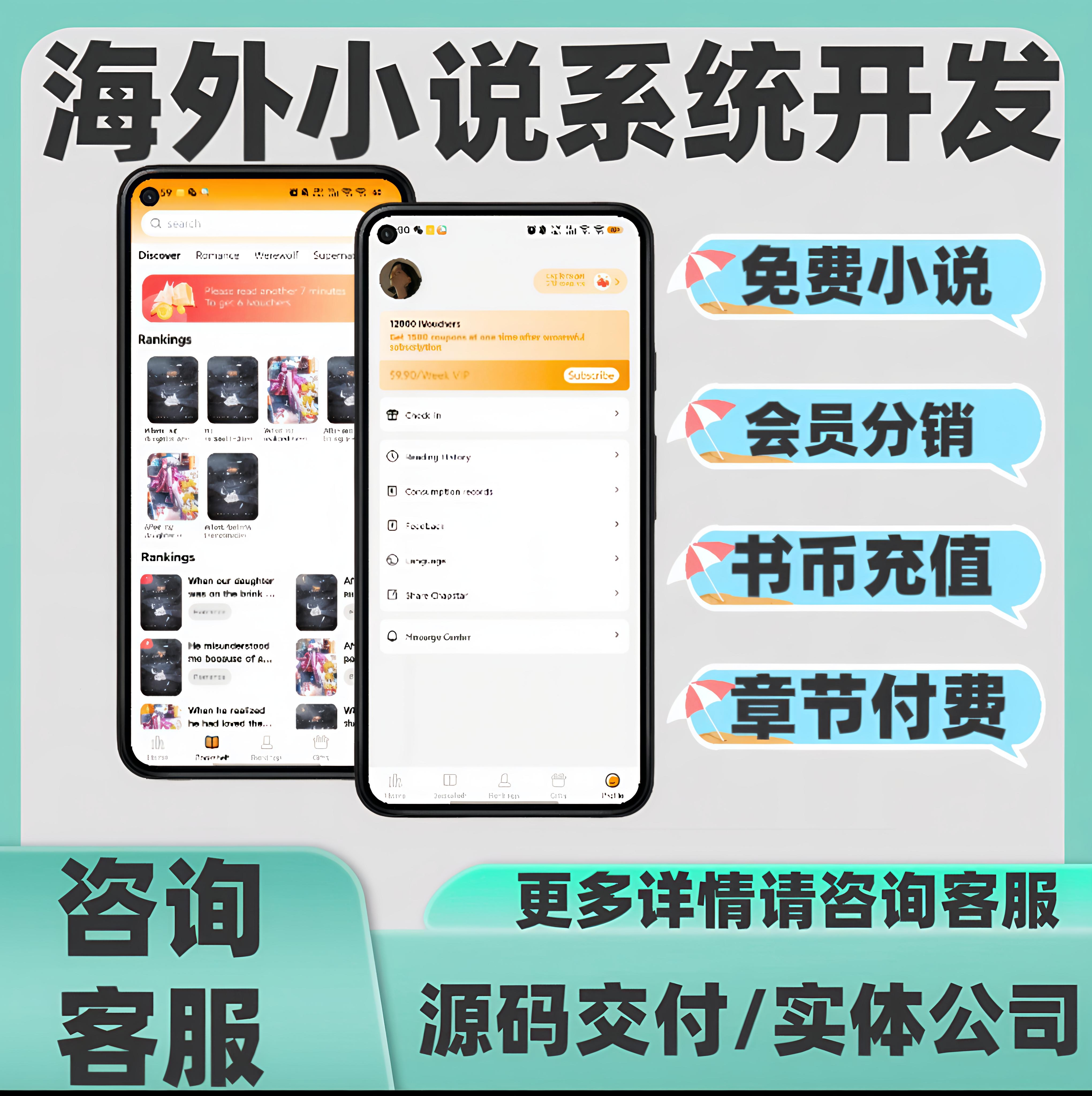 海外小说app系统听声听书广告小说资源免费对接实体公司源码交付