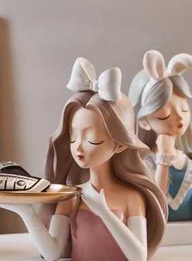 创意家用轻奢摆件兔子网红入户门客厅卧室玄关家用装饰品摆设送礼