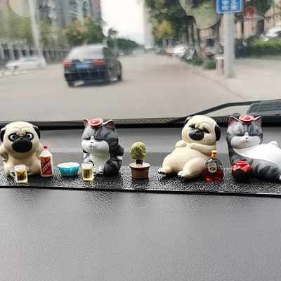 吾皇网红汽车摆件创意猫咪车载车内装饰品中控台个性可爱卡通公仔