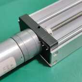 U型槽静音铜套光轴带限位开关 直线导轨滑台 Y370型 直流减速电机