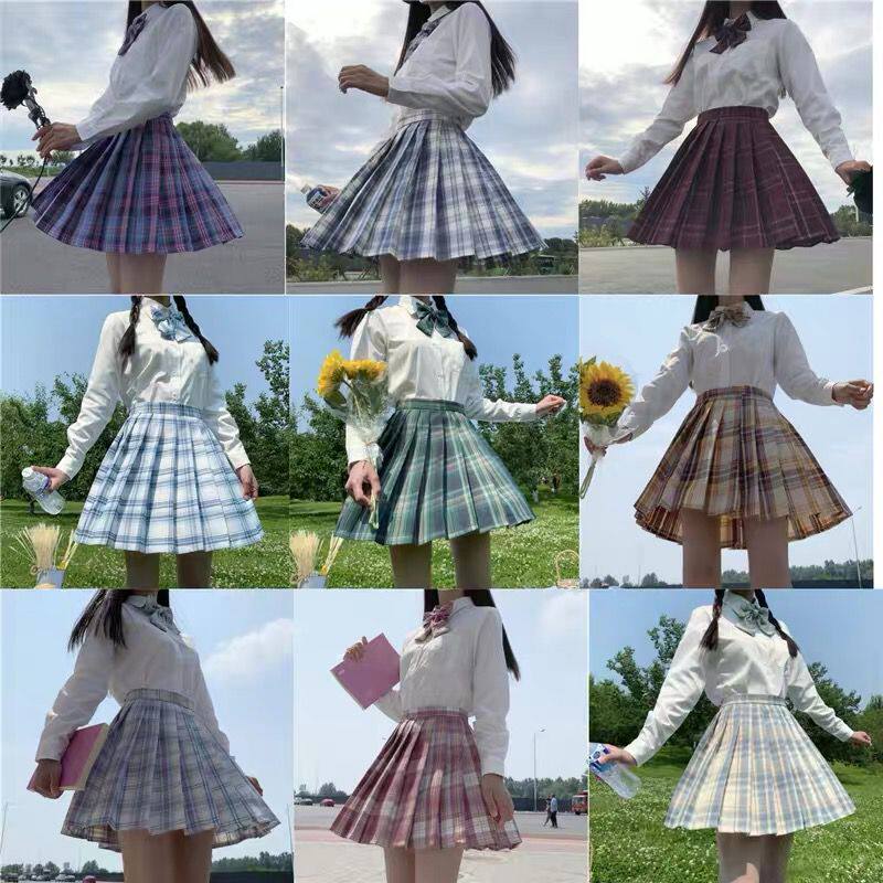 日系学院风JK制服裙合集温柔一刀冰淇淋电竞少女短袖格裙百褶格裙