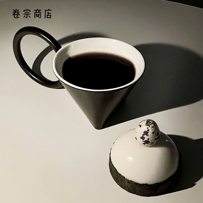 卷宗商店 | KONTEN空炭 现代简约感陶瓷咖啡牛奶杯个性水杯