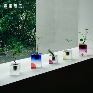 卷宗商店 飾四葉草 CUBE綠植玻璃擺件禮物設計裝 AOI