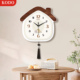 小房子挂钟客厅家用静音时钟钟表挂墙小屋装 饰画奶油风简约大气