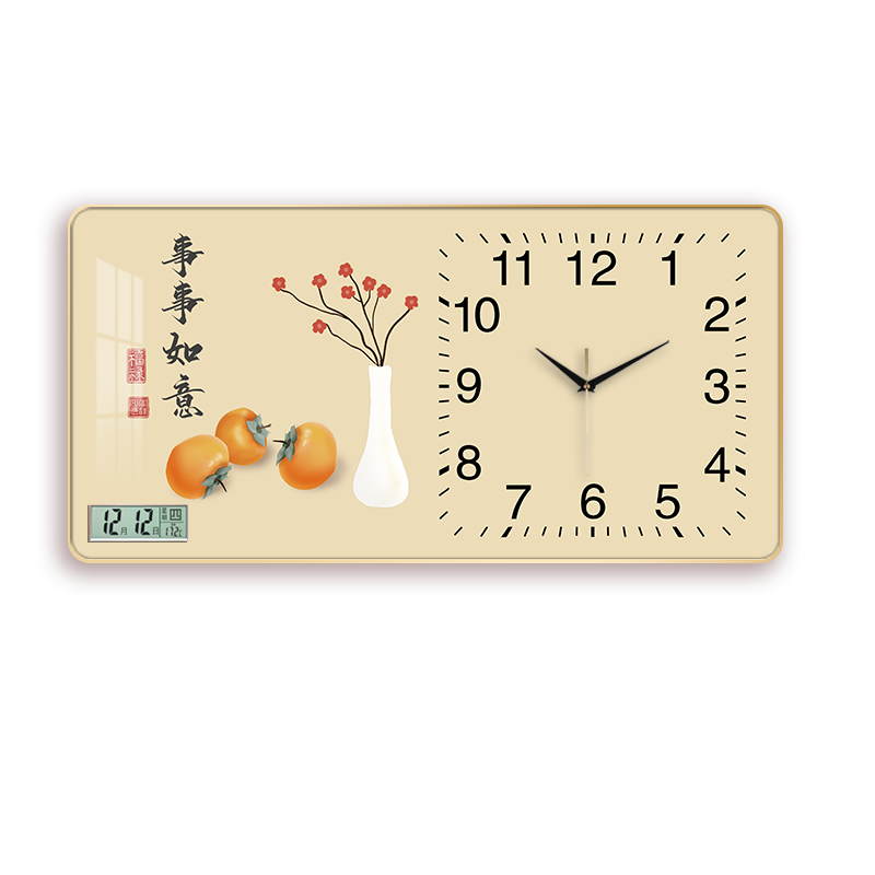 事事如意装饰画挂钟平安喜乐