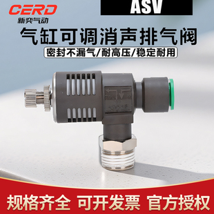 快速消声排气节流阀ASV310F-01-08S/410F-02-10S/510F-03-12S/06