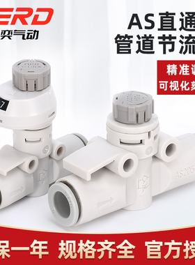 SMC型带刻度管道型调速阀节流阀溢流AS1002F/2052F/3002F-04A/06A
