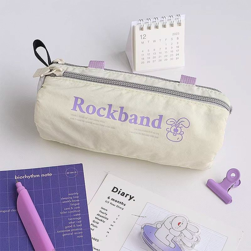 金金兔蛋卷多层笔袋美式防水学生文具盒便携小众可爱设计感文具袋