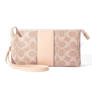 金金兔钱包女士长款 椭圆印花老花纹拉链手腕包大气通勤托特包 经典