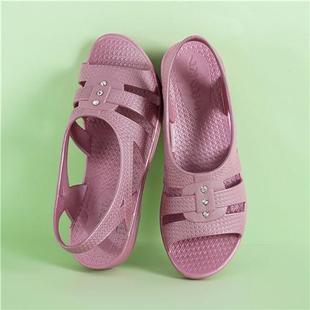 外穿仙女风平底鞋 凉鞋 女2021年夏季 新款 软底防滑塑料妈妈沙滩凉拖