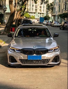 四透镜独立调节 熏黑灯眉 宝马3系大灯oss大灯高亮日行灯 一抹蓝