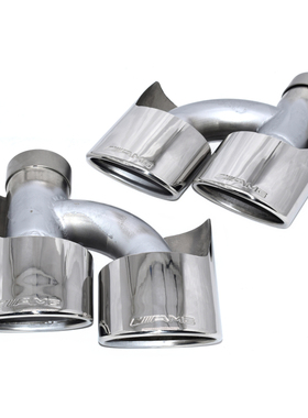 适用于奔驰C级W204S级W212改E63C63S65钛黑不锈钢四出尾喉排气