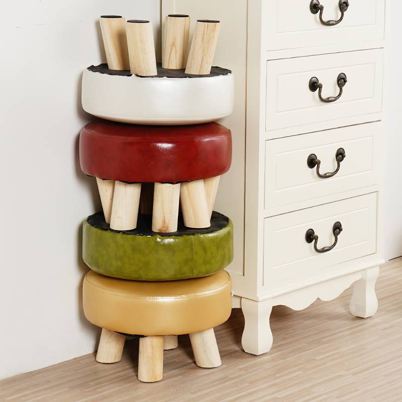 小凳子成人板凳实木矮凳儿童换鞋皮凳加高榻榻米脚踏家用茶几凳子