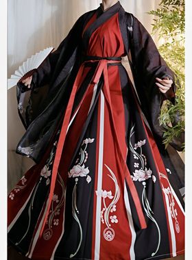 魏晋交领古代少年帅气男装瓷爹cos服叠穿中式婚服男汉服套装潇洒