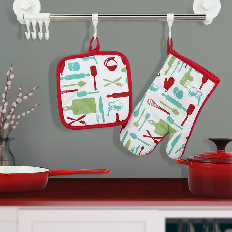 左家右厨 隔热防烫烤箱手套微波炉加厚专用防滑耐高温烘焙烘培