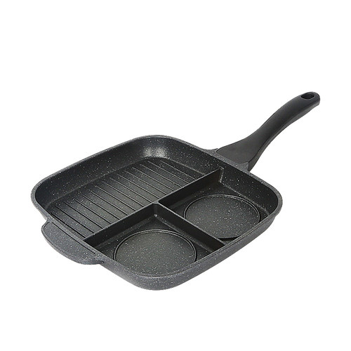 左家右厨三合一银杉系列早餐锅条纹多功能三合一家用不粘平底锅