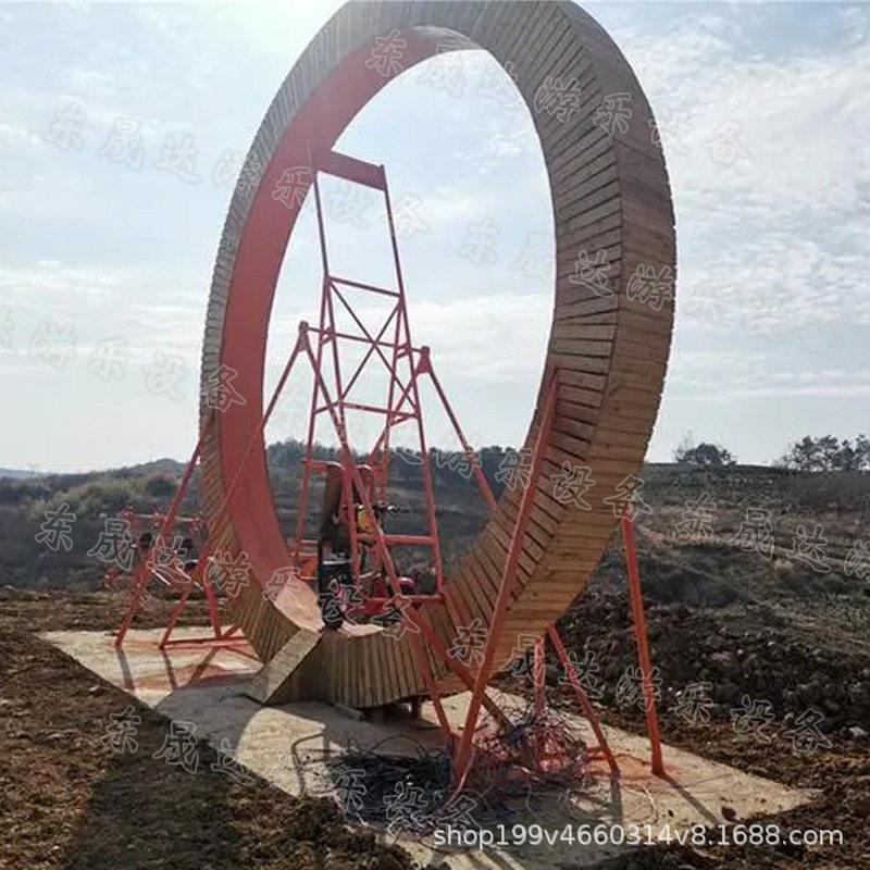 东晟达乐制作不锈钢网zjp20220红60度旋转自行车区景空中无动力游