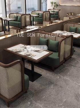 东南题亚泰式主餐576厅卡座沙发组合饭店日料桌餐饮店中西餐厅商