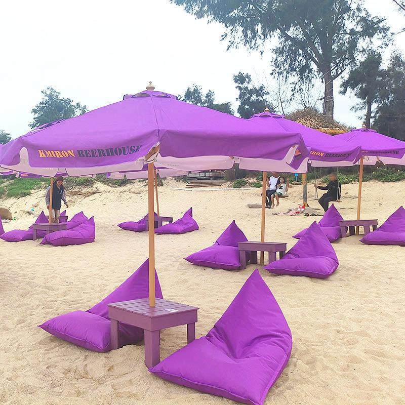 紫色网红户外海边沙滩防水防风圆弧太阳伞懒人沙发桌椅定制套装,住宅家具,懒人沙发,淘宝优惠券,粉丝福利购,淘宝优惠卷