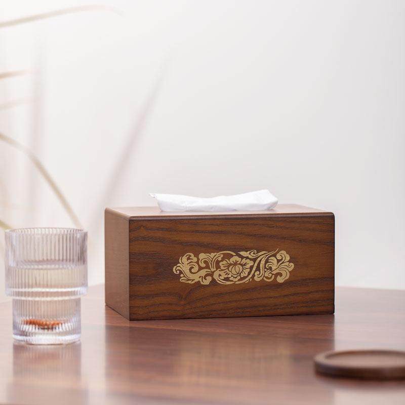 新中式客厅厨房纸巾盒子创意简约家用办公室桌面长方形抽纸盒定制