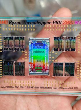 AMD 线程撕裂者3995wx CPU晶圆核心摆件收藏硅片半导体电脑滴胶