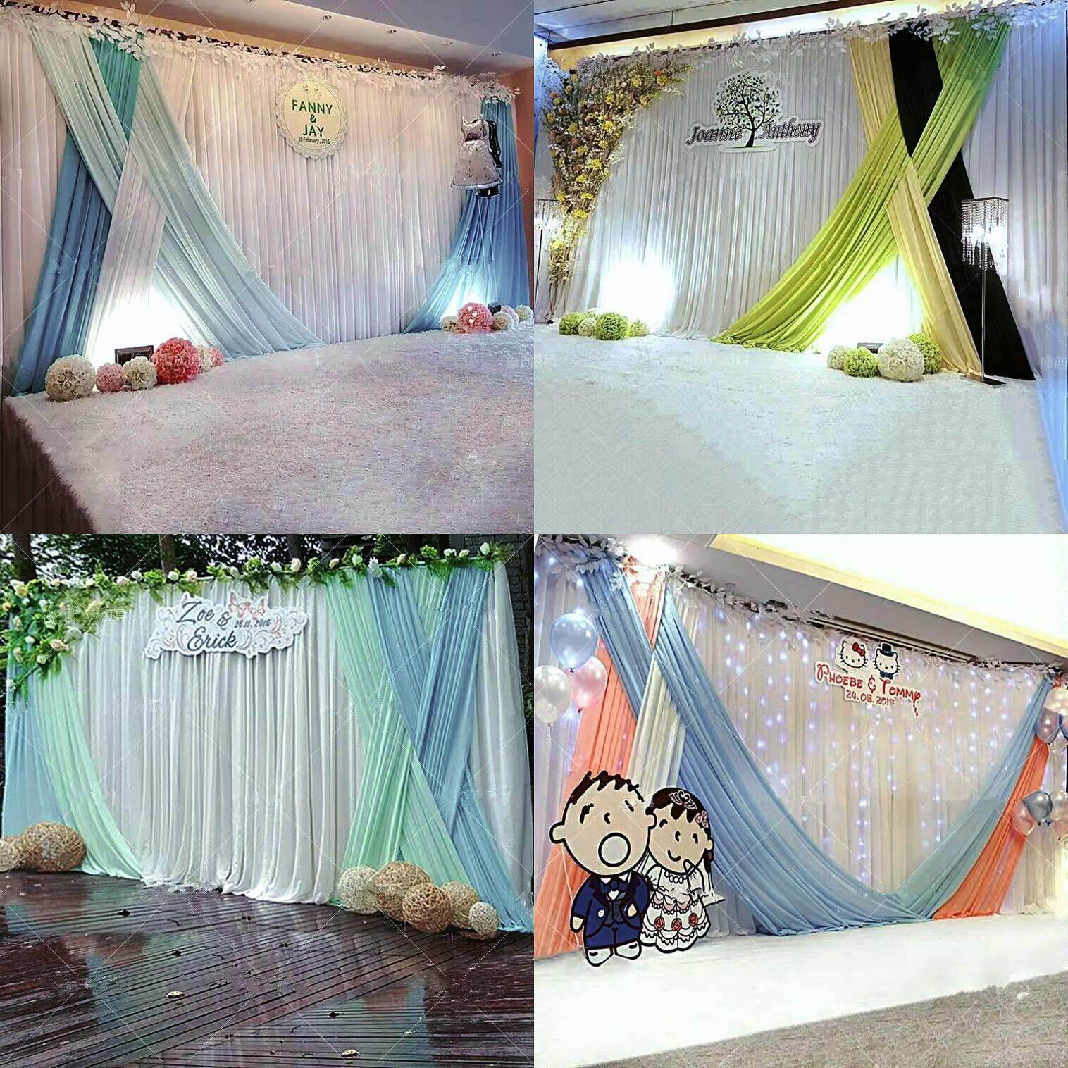 新幼儿园彩虹背景纱布婚礼舞台装饰布窗帘生日场景甜品桌场景纱布