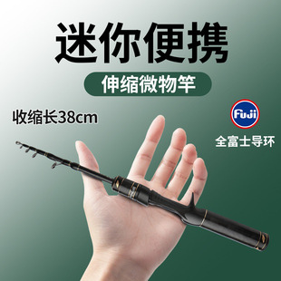 渔帮派龙渊伸缩路亚竿UL调全富士导环微物超短迷你马口竿便携钓竿
